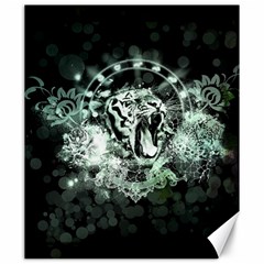 Awesome Tiger In Green And Black Canvas 20  X 24   by FantasyWorld7