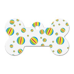 Balloon Ball District Colorful Dog Tag Bone (two Sides) by Sapixe