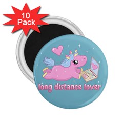 Long Distance Lover - Cute Unicorn 2 25  Magnets (10 Pack)  by Valentinaart