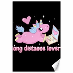 Long Distance Lover - Cute Unicorn Canvas 12  X 18   by Valentinaart