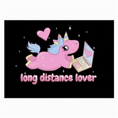 Long Distance Lover - Cute Unicorn Large Glasses Cloth (2-side) by Valentinaart