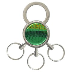 Green Fabric Textile Macro Detail 3-ring Key Chains by Sapixe