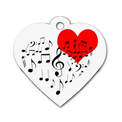 Singing Heart Dog Tag Heart (one Side) by FunnyCow