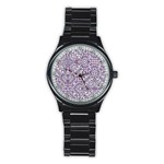 Colorful Intricate Tribal Pattern Stainless Steel Round Watch Front