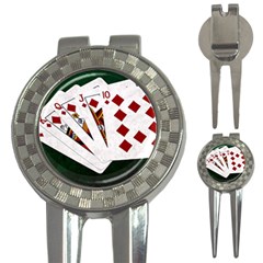 Poker Hands   Royal Flush Diamonds 3-in-1 Golf Divots by FunnyCow