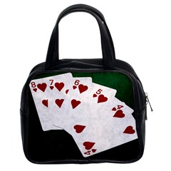 Poker Hands Straight Flush Hearts Classic Handbags (2 Sides) by FunnyCow