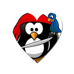 Penguin Pirate Tux Animal Bandana Heart Magnet by Sapixe