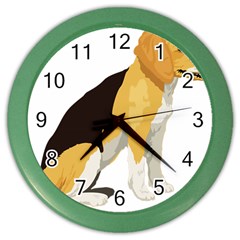 Black Yellow Dog Beagle Pet Color Wall Clocks by Sapixe