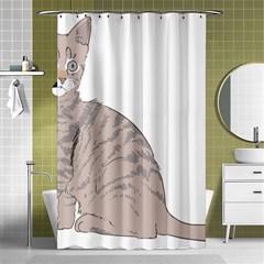 Kitten Cat Drawing Line Art Line Shower Curtain 48  X 72  (small)  by Sapixe