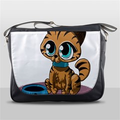 Kitty Cat Big Eyes Ears Animal Messenger Bags by Sapixe