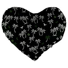 Tropical Pattern Large 19  Premium Heart Shape Cushions by Valentinaart