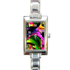 Colorful Smoke Explosion Rectangle Italian Charm Watch by flipstylezfashionsLLC