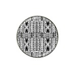 Creative retro black and white Abstract Vector Designs by kiekie strickland Hat Clip Ball Marker Front