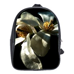 Two White Magnolia Flowers School Bag (xl) by FunnyCow