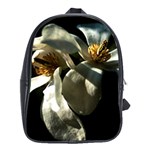 Two White Magnolia Flowers School Bag (XL) Front