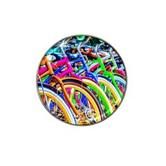 Colorful Bicycles In A Row Hat Clip Ball Marker (4 Pack) by FunnyCow