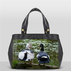 Muscovy Ducks At The Pond Office Handbags (2 Sides)  by IIPhotographyAndDesigns