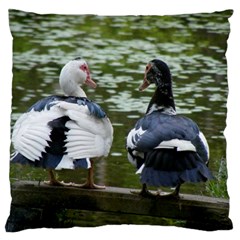 Muscovy Ducks At The Pond Standard Flano Cushion Case (one Side) by IIPhotographyAndDesigns