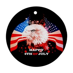 Independence Day, Eagle With Usa Flag Ornament (round) by FantasyWorld7