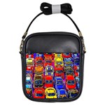 Colorful Toy Racing Cars Girls Sling Bags Front