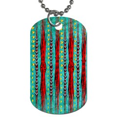 Bluegreen Background Red And Orange Seamless Design Created By Flipstylez Designs Dog Tag (two Sides) by flipstylezfashionsLLC