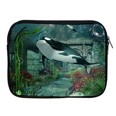 Wonderful Orca In Deep Underwater World Apple Ipad 2/3/4 Zipper Cases by FantasyWorld7