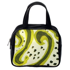 Yellow Swirls Classic Handbags (one Side) by snowwhitegirl