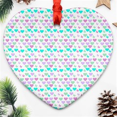 Hearts Butterflies White 1200 Ornament (heart) by snowwhitegirl