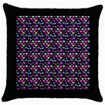 Hearts Butterflies Blue Pink Throw Pillow Case (Black) Front