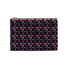 Hearts Butterflies Blue Pink Cosmetic Bag (medium) by snowwhitegirl