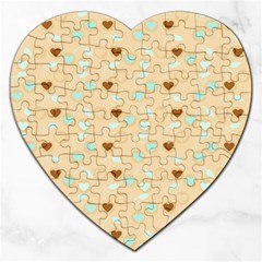 Beige Heart Cherries Jigsaw Puzzle (heart) by snowwhitegirl