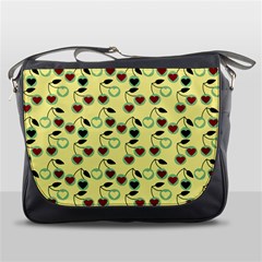 Yellow Heart Cherries Messenger Bags by snowwhitegirl