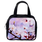 Pink Sakura Purple Background Classic Handbags (2 Sides) Back