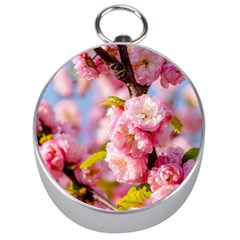 Flowering Almond Flowersg Silver Compasses by FunnyCow