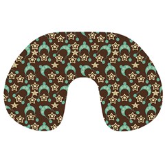 Brown With Blue Hats Travel Neck Pillows by snowwhitegirl