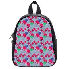 Bubblegum Cherry Blue School Bag (small) by snowwhitegirl