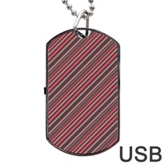 Brownish Diagonal Lines Dog Tag Usb Flash (one Side) by snowwhitegirl