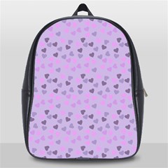 Heart Drops Violet School Bag (large) by snowwhitegirl