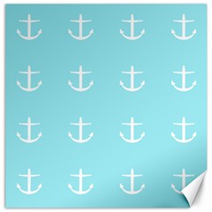 Aqua Anchor Canvas 16  X 16   by snowwhitegirl