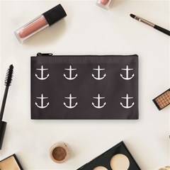 Grey Anchors Cosmetic Bag (small) by snowwhitegirl