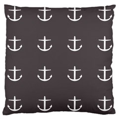 Grey Anchors Large Cushion Case (one Side) by snowwhitegirl