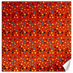 Red Retro Dots Canvas 16  X 16   by snowwhitegirl