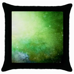 Galaxy Green Throw Pillow Case (black) by snowwhitegirl