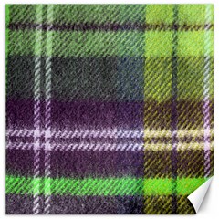 Neon Green Plaid Flannel Canvas 16  X 16   by snowwhitegirl