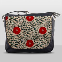 Papanese Floral Red Messenger Bags by snowwhitegirl