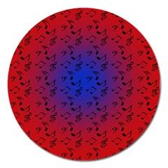 Red Music Blue Moon Magnet 5  (round) by snowwhitegirl