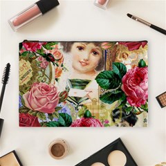 Little Girl Victorian Collage Cosmetic Bag (large) by snowwhitegirl