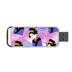 Japanese Abstract Blue Portable Usb Flash (one Side) by snowwhitegirl