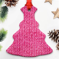 Knitted Wool Bright Pink Christmas Tree Ornament (two Sides) by snowwhitegirl