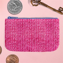 Knitted Wool Bright Pink Large Coin Purse by snowwhitegirl